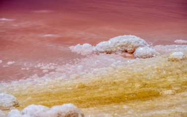 Walvis Körfezi 'nin tuz gölleri Swakopmund, Namibya yakınlarında.