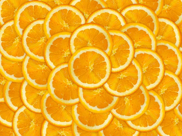 Fundo Abstrato Com Citrinos Fatias Laranja Close Uma Laranja Cortada — Fotografia de Stock