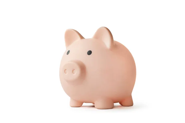 Pink Piggy Bank Isolated White Concept Preserving Saving Money — Stock Photo, Image