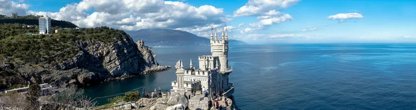 Panorama swallows nest — Stock Photo, Image