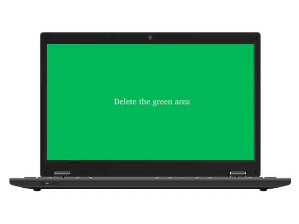 Laptop Notizbuch Vorlage Overlay Mit Umschaltbarem Bildschirm Vereinzelter Weißer Hintergrund — Stockvektor
