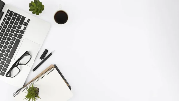 flat lay desk concept with copy space. Resolution and high quality beautiful photo