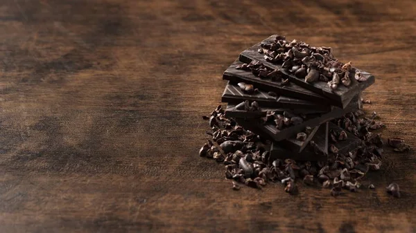 Close Vista Deliciosa Mesa Madeira Chocolate Resolução Alta Qualidade Bela — Fotografia de Stock
