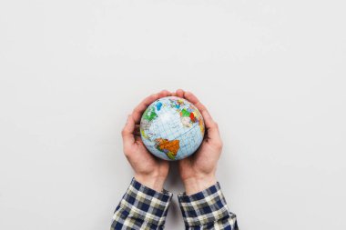 earth globe hands grey background. Resolution and high quality beautiful photo