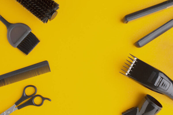 copy space surrounded by hair supplies. Resolution and high quality beautiful photo