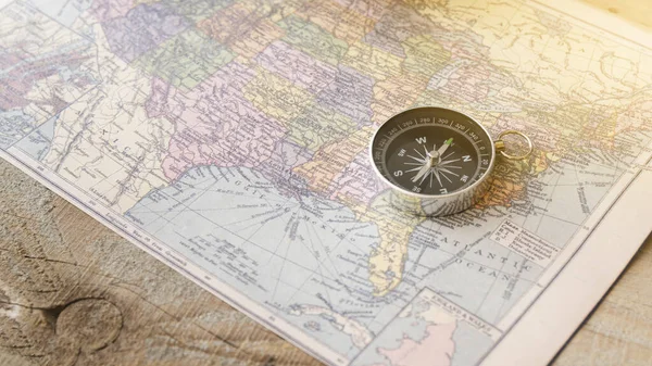 Close Compass North America Map Resolution High Quality Beautiful Photo — Foto Stock
