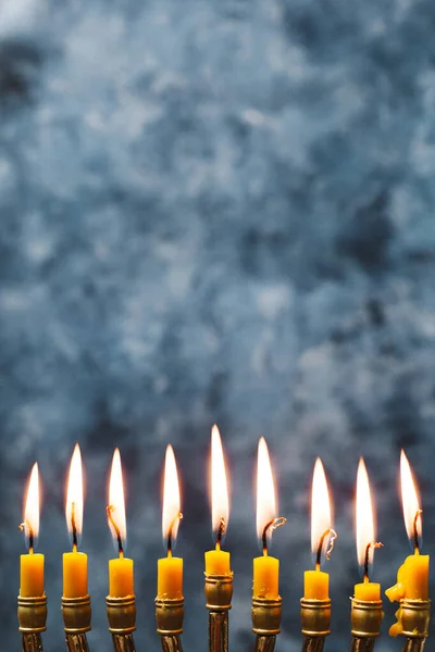 Close Holly Candles Burning Resolution High Quality Beautiful Photo — Zdjęcie stockowe