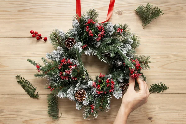 Decorative Christmas Wreath Composition Resolution High Quality Beautiful Photo — 스톡 사진
