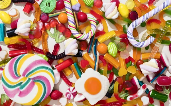 Arrangement Different Colored Candies Resolution High Quality Beautiful Photo — Stock Photo, Image