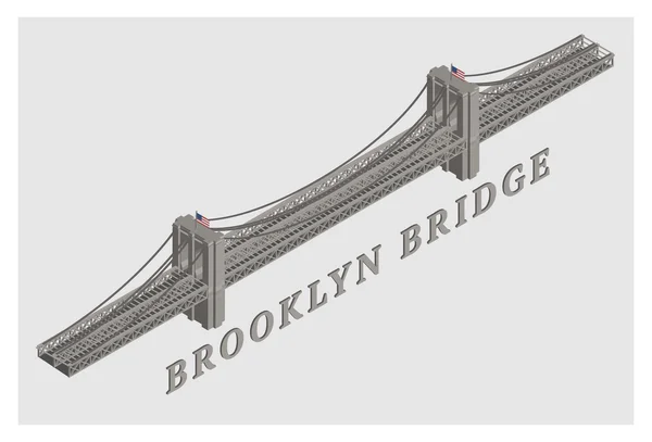 Vektor 3d illustriert brooklyn bridge manhattan new york — Stockvektor