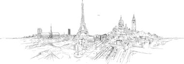 Paris şehir panoramik kroki