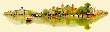 resimde panoramik Amsterdam vie