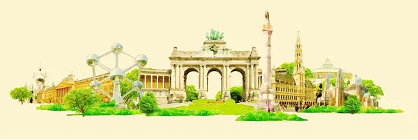 suluboya Brüksel şehir illüstrasyon vektör