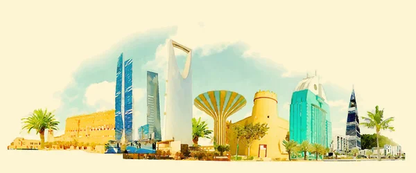 suluboya Riyadh city illüstrasyon vektör