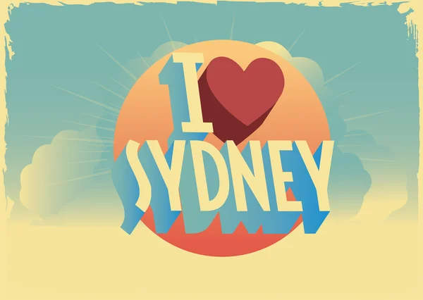 Retro tarzı vektör şehir kartpostal tasarım "Seni seviyorum" — Stok Vektör