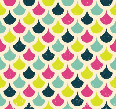 Vektör renkli soyut retro kesintisiz geometrik desen