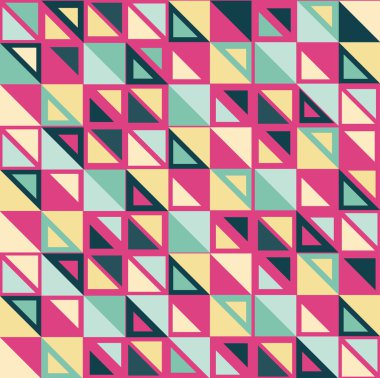 Vektör renkli soyut retro kesintisiz geometrik desen