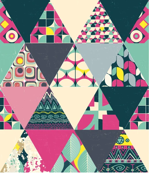 Ector sorunsuz patchwork stil soyut geometrik desen