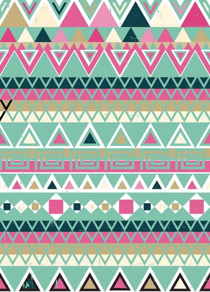 Tribal Ethnie textile décoratif vieilli détresse ornementale stri — Image vectorielle