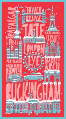 istanbul şehir poster tipografik vektör turistik el çekilmiş