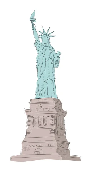 Statue Of Liberty outline and sketch vector — Stock Vector