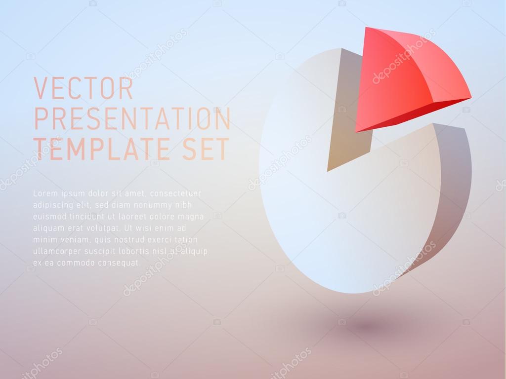 vector 3d business theme presentation template set