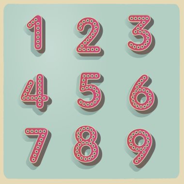 Retro vintage tarzı vektör alfabesi ile gölge ve str rahatladım