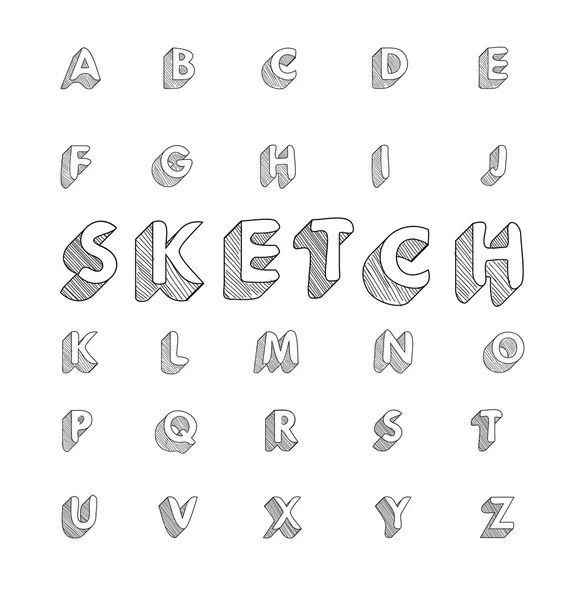 Hand drawing vector doodle sketch font design — Stock Vector