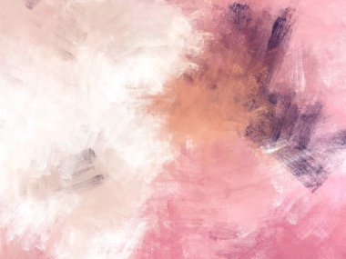 yağlı boya fırça konturu pembe renkli arka plan