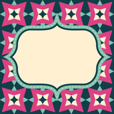 vektör retro etiket düzeni soyut geometrik seamless modeli üzerinde