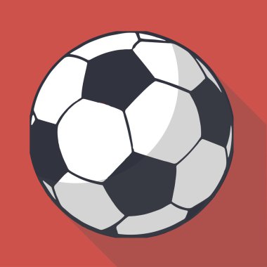 Vektör çizim uzun gölge düz simgesi ayak Ball