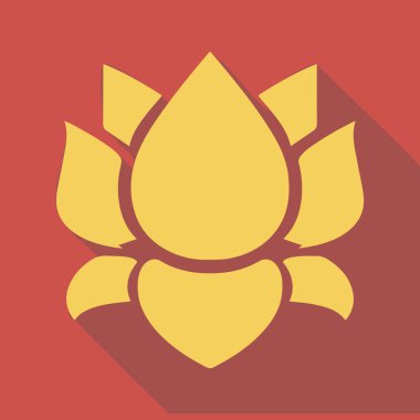 düz tasarım Lotus çiçek simge vektör uygulama