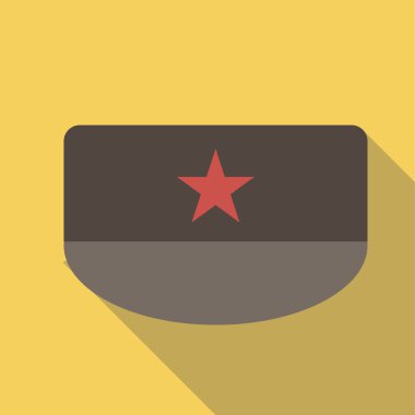 Vektör çizim uzun gölge düz simgesi askeri devriye bes