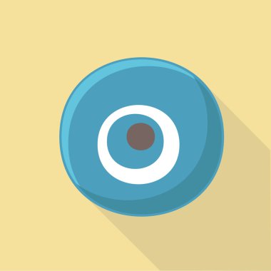 Nazar vektör çizim uzun gölge düz simgesi