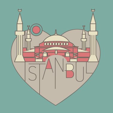 istanbul simge kümesi vektör çizgi Simge stili resimli