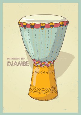 vektör el çizimi renkli djambe illüstrasyon