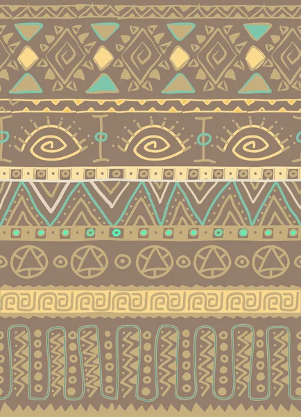 Diseño de patrón africano étnico tribal marrón sin costuras — Vector de stock