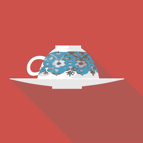 Vektör çizim uzun gölge düz simgesi Türk kahvesi