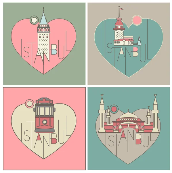 istanbul simge kümesi vektör çizgi Simge stili resimli