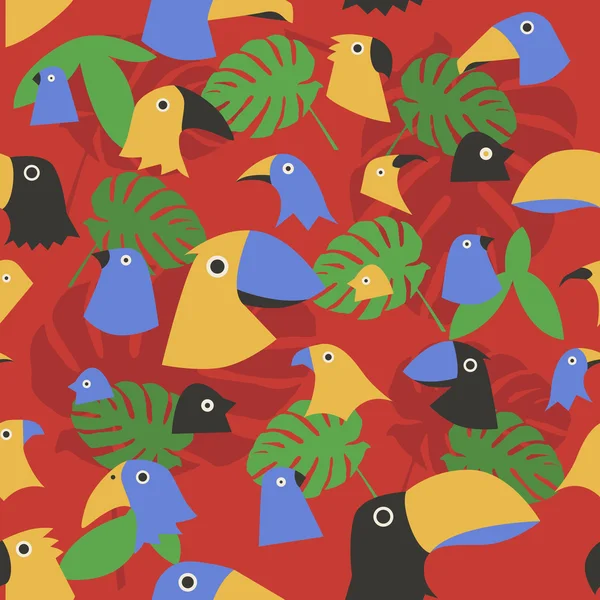 Vector illustratie naadloze Afrikaanse stijl vogels patroon — Stockvector