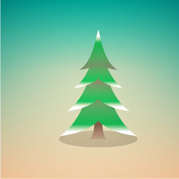 Vector plano estilo color ilustración pino árbol — Vector de stock