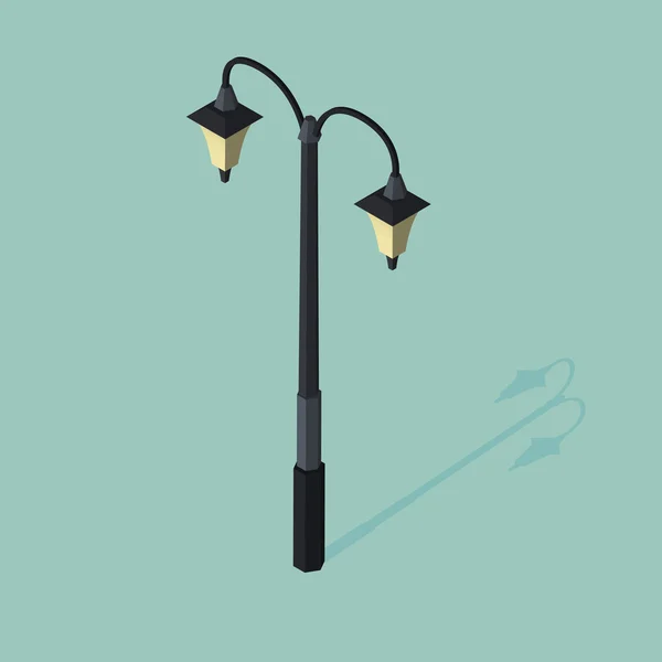 Illustration vectorielle isométrique 3d du lampadaire — Image vectorielle