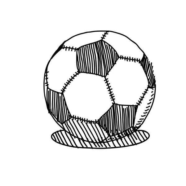 Vector hand drawing sketch soccer ball illustration — Stock Vector