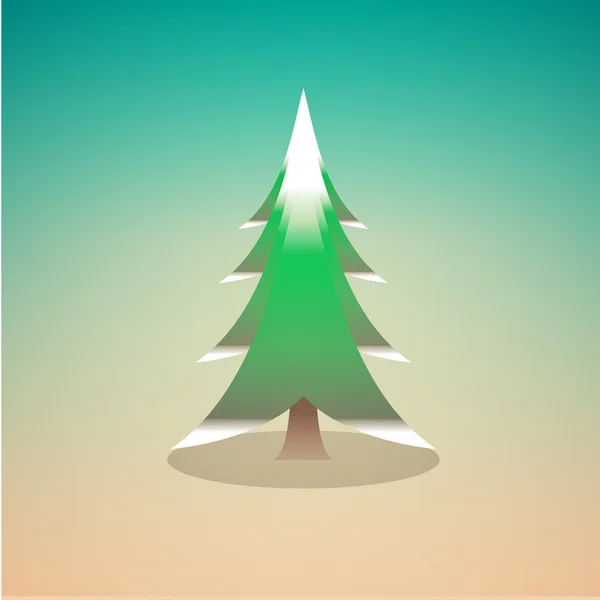 Vektör düz stil renkli resimde çam ağacı — Stok Vektör