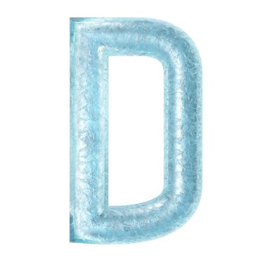 3D render illüstrasyon kaplı buz alfabesi