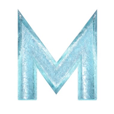 3D render illüstrasyon kaplı buz alfabesi