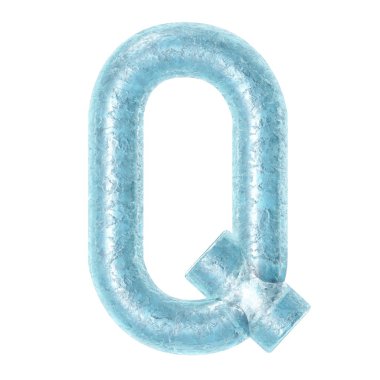 3D render illüstrasyon kaplı buz alfabesi