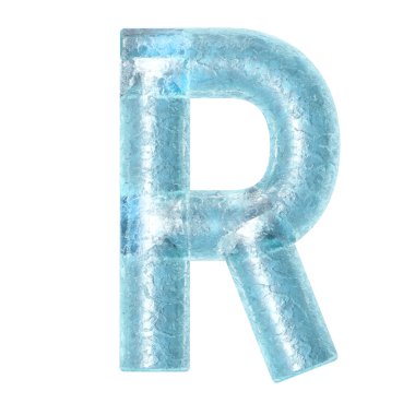3D render illüstrasyon kaplı buz alfabesi