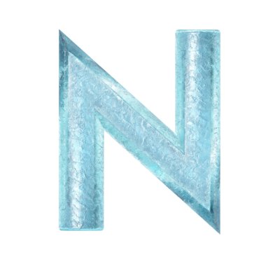 3D render illüstrasyon kaplı buz alfabesi