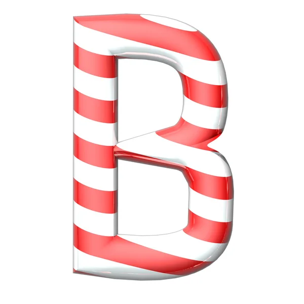 Candy cane vector alfabet collectie gestreepte in Kerstmis k — Stockfoto